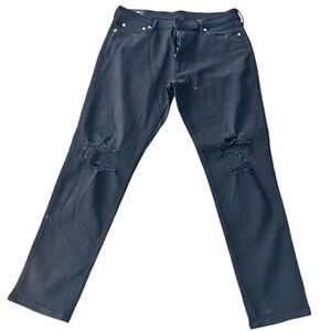 Vintage Abercrombie Black distressed ripped straight leg‎ denim jeans #grunge
